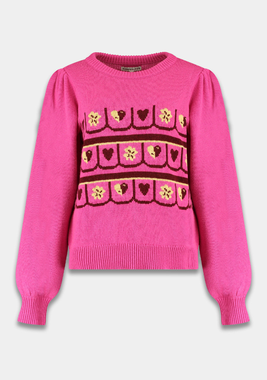 Pink YIng Yang Heart Pullover