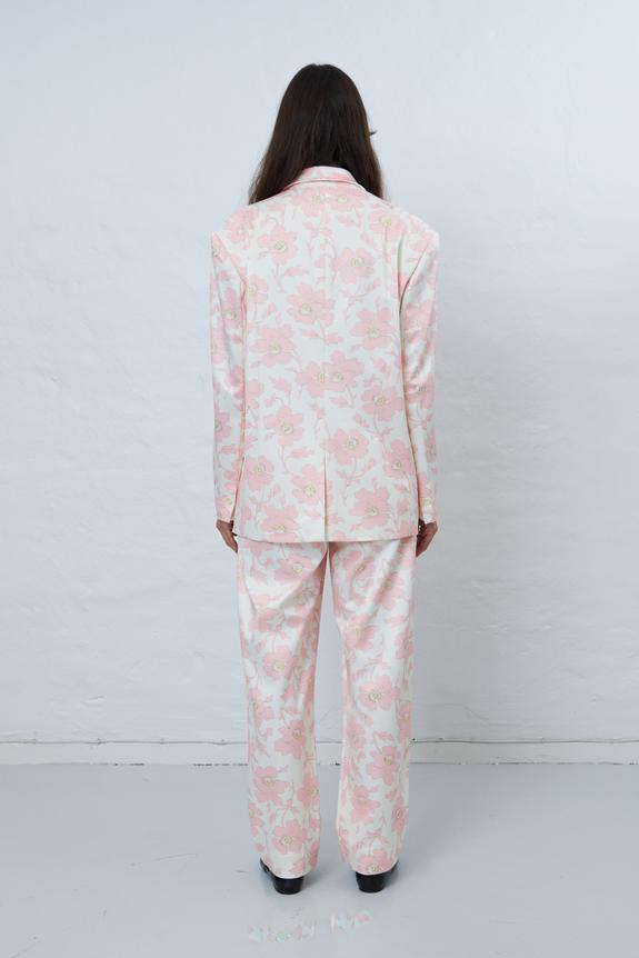 Casual Printed Blazer - soft pink